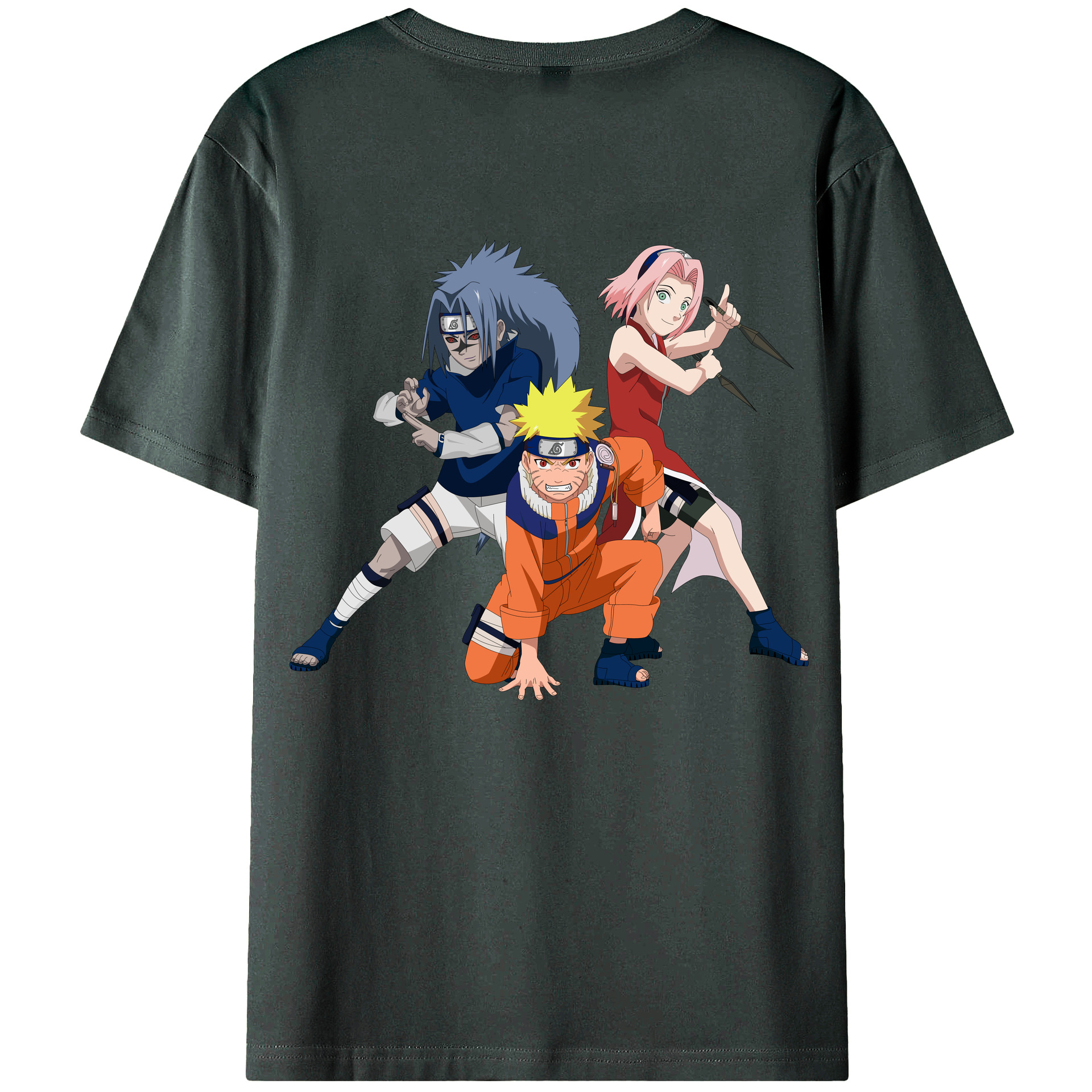 NARUTO -ナルト- うずまき ナルト Uzumaki Naruto 綿100％ メンズ半袖Tシャツ（バックプリント） 通気性